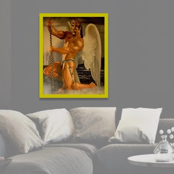 GABRIEL painting by Joe Gilhooly 30x24 acrylic on canvas signed framed - Picture 2 of 3